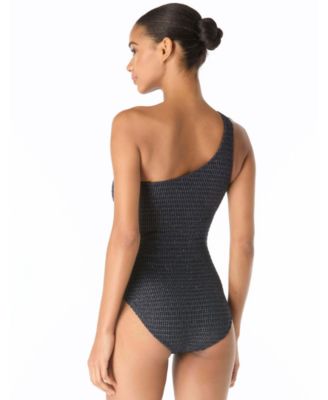 Michael Kors Women's Crochet One-Shoulder One-Piece Swimsuit