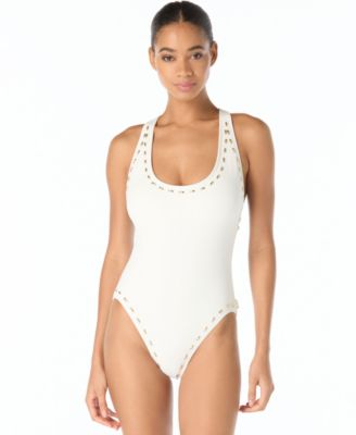Michael Kors Women's Scoop Neck Racer Back One-Piece Swimsuit