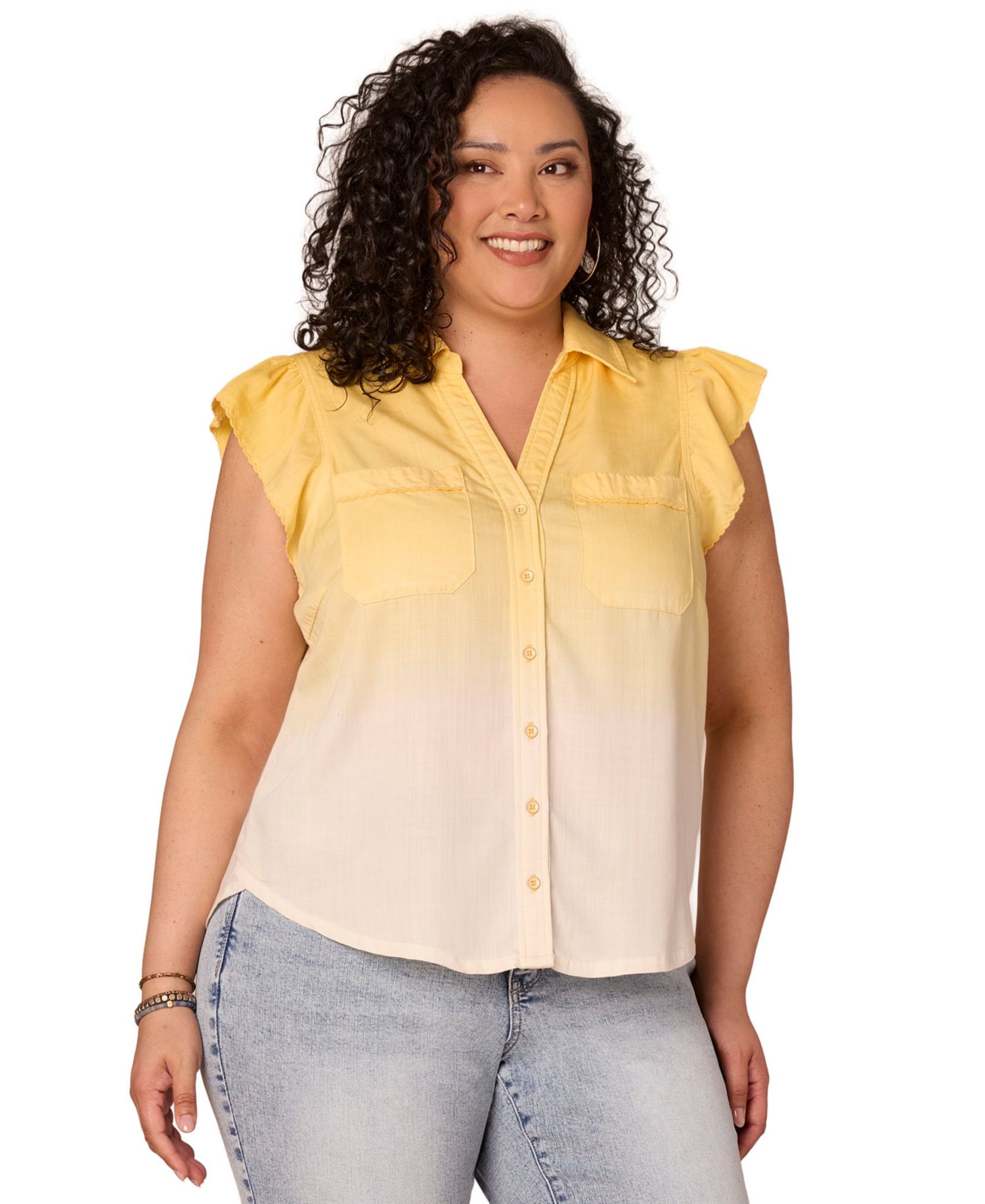 Plus Size Collared Neck Shirt