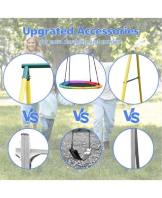 Boys 2-Seat Indoor/Outdoor Swing Set with Safety Belt