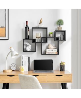 Blocchetto Intersecting Cubes Wall Shelf  - Black