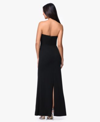 Women's Strapless Floral Accent Gown