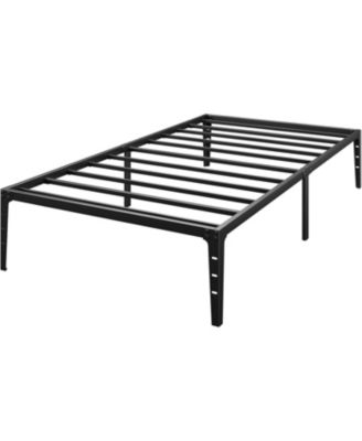 14 Inch Twin Metal Platform Bed Frame Heavy Duty Steel Slats Storage No Box Spring Easy Assembly Durability