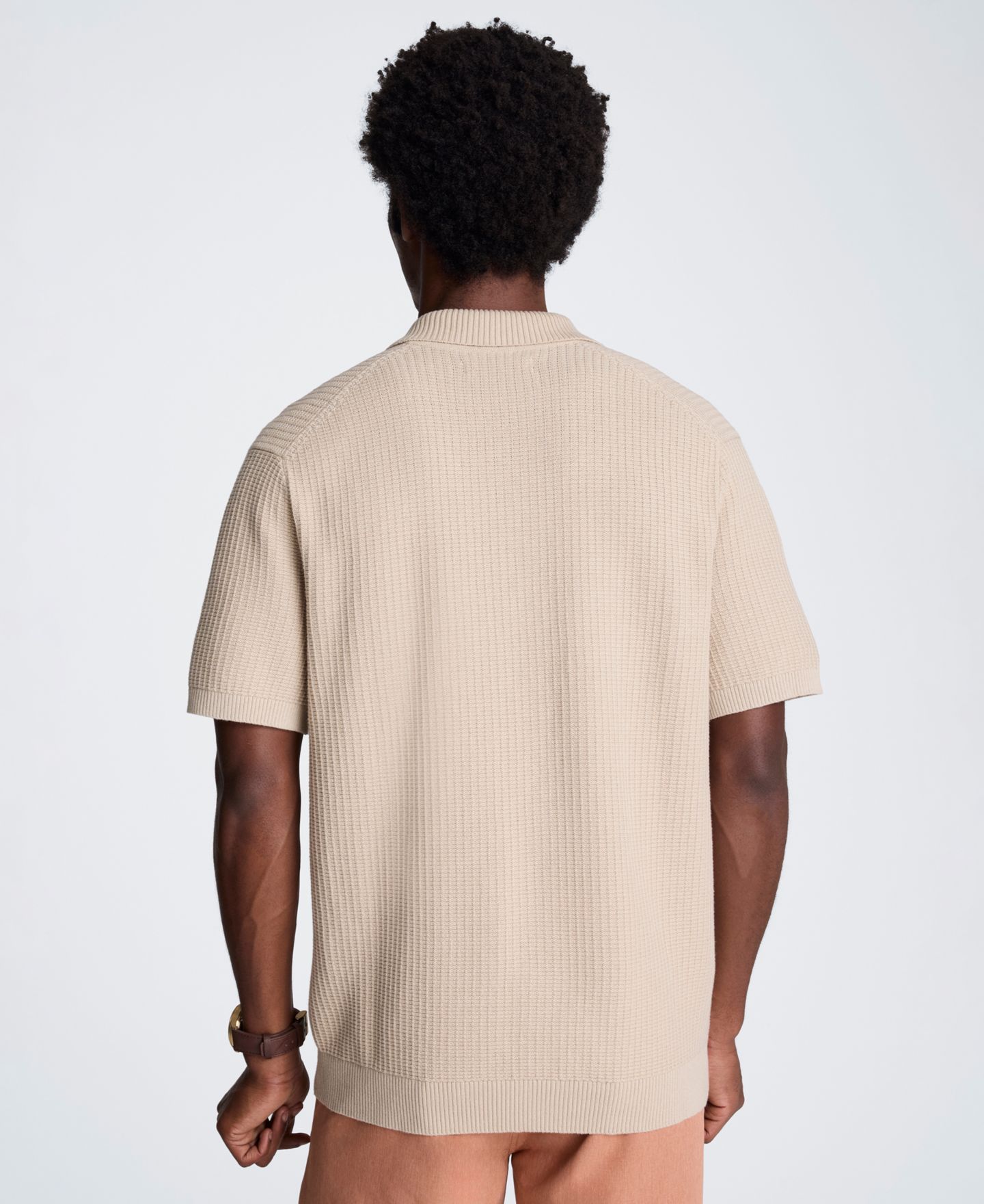 Мужской свитер Kenneth Cole Slim Fit Polo Sweater, цвет: Рыжевато-коричневый — фото 4