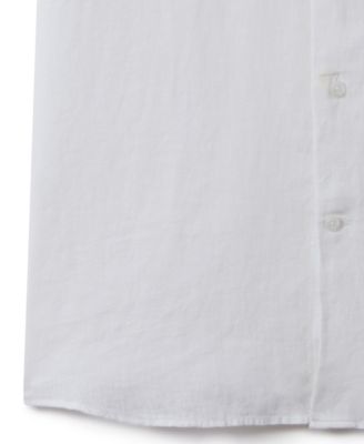 Men's Slim Fit Linen Button-Through Shirt