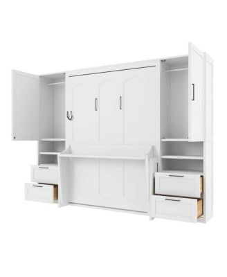 Murphy Bed with Closet, Drawers, and Shelves