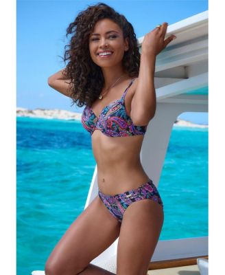 Women's Paisley Print Underwire Bikini Swimsuit Top Bra Sizing