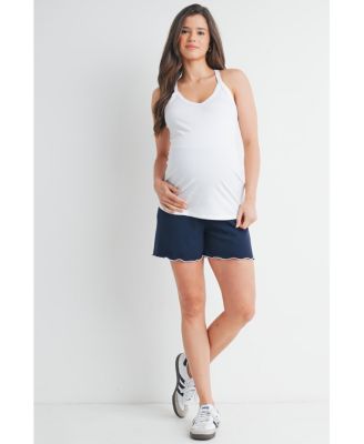 Maternity Sleeveless Ribbed V-Neck Racerback Tank Top