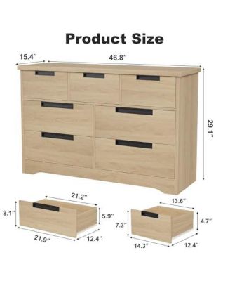 7 Drawer Dresser for Bedroom, Dresser Organizer with Embedded Handles Design