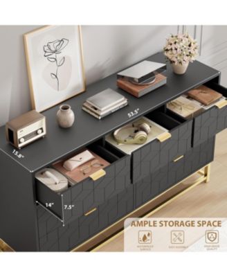 53.5 Inch Wide 7 Drawer Dresser for Living Room