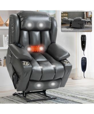 Dual Motor Infinite Position Leatherair Power Lift Recliner Chair