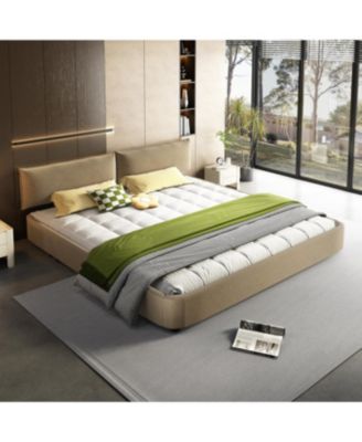 King Size Cloud Bed Frame with Oversized Padded Movable Headboard