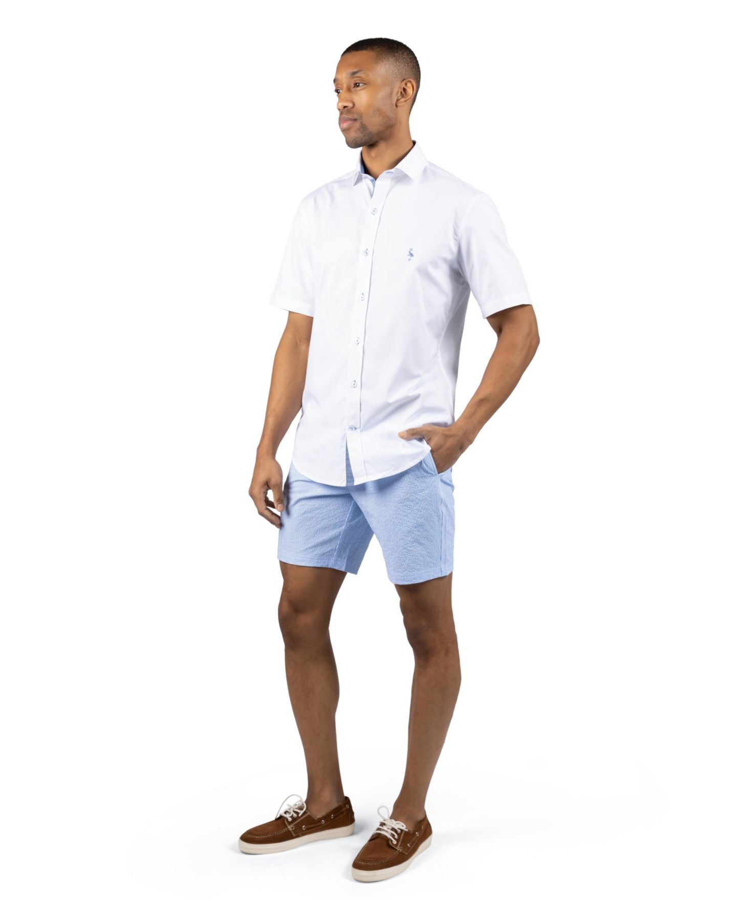 Мужские шорты Tailorbyrd Seersucker Stripe Short, цвет: Синий — фото 3