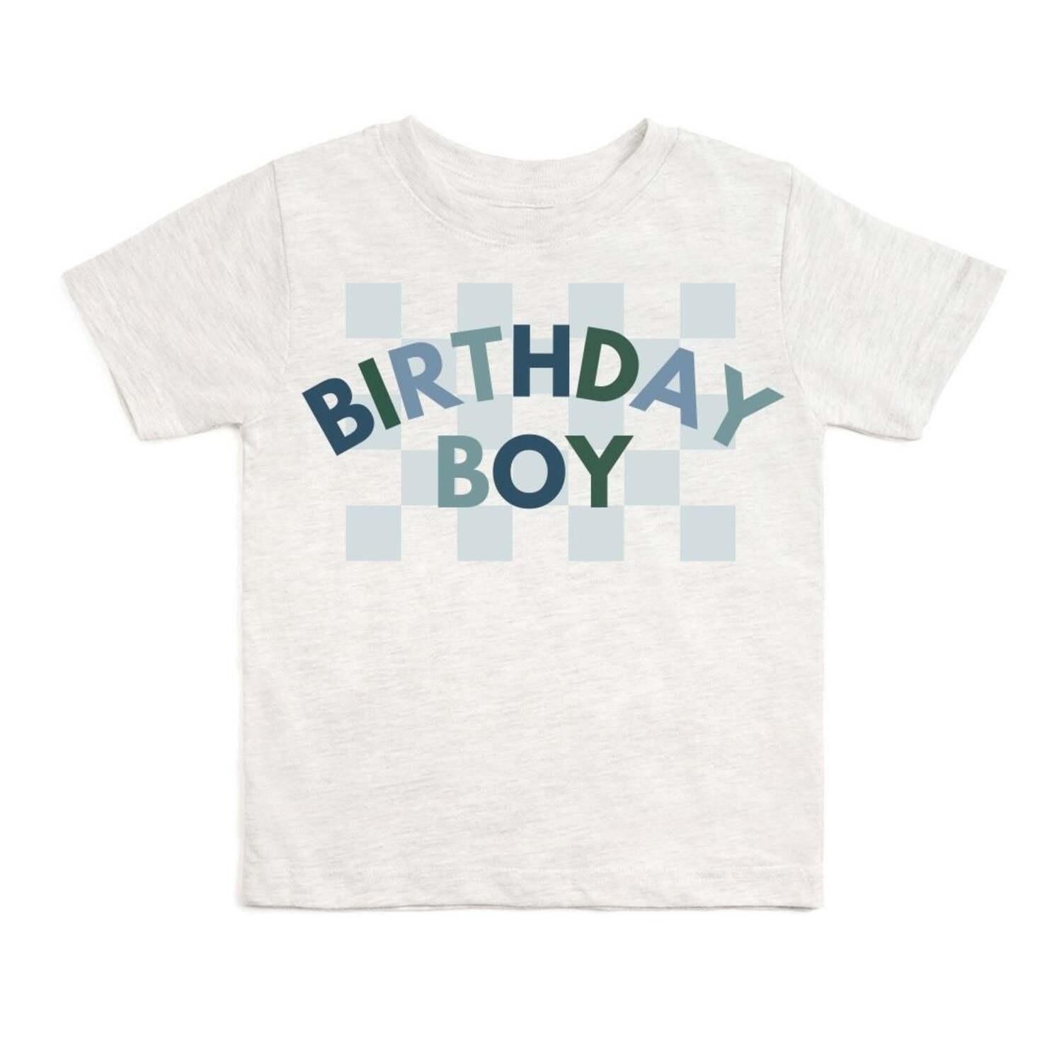 Big Boys Birthday Checker Short Sleeve T-Shirt