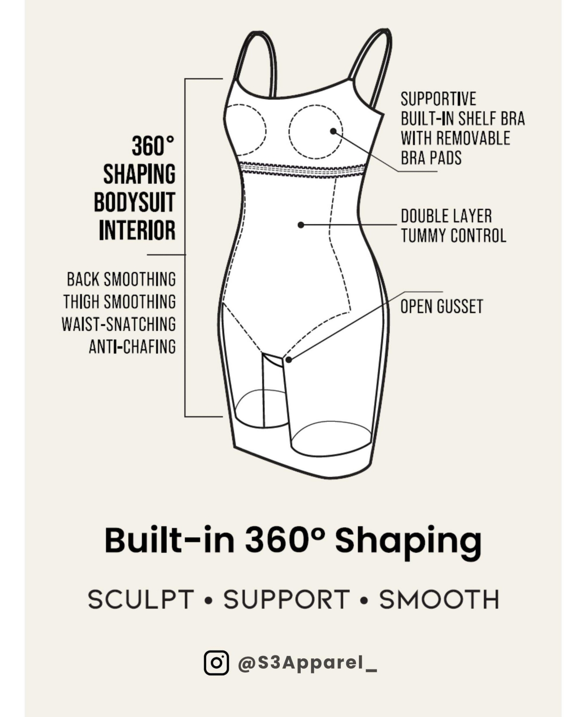 S3 Apparel Women's Scoop Neck Ribbed Sculpting Cami Maxi Dress with Built-In Shapewear