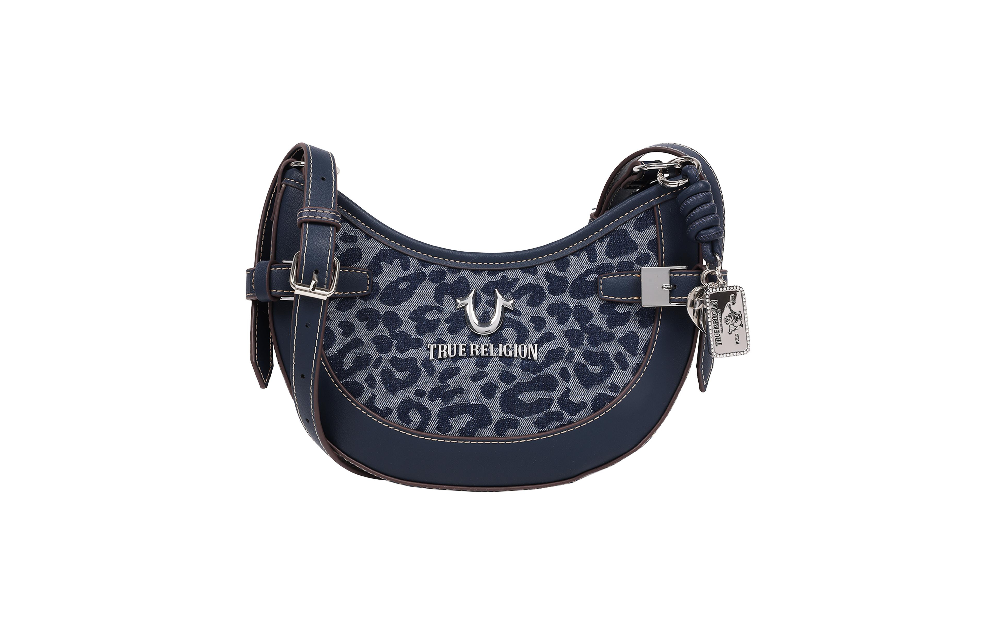 True Religion Blake Leopard Belted Hobo Bag