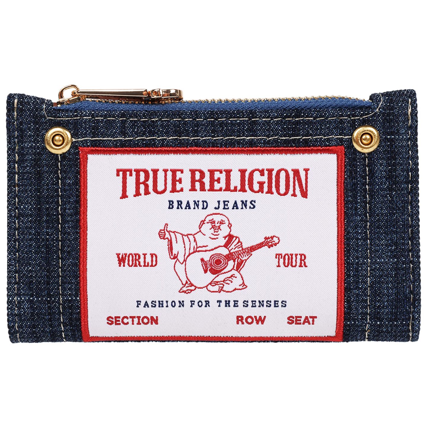 Женский кошелёк True Religion Buddha Patch Small Wallet, цвет: Тёмный джинсовый — фото 1