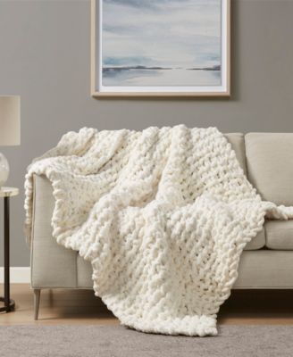 Chunky-Knit Chenille Throw, 50" x 60"