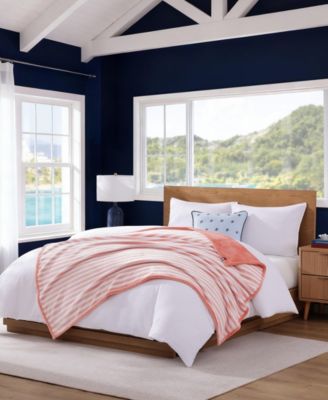 Laguna Beach Stripe Printed Plush Throw, 70" x 50"