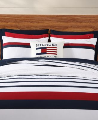 Tommy Classic Stripe Cotton Reversible 3-Pc. Duvet Cover Set, Full/Queen