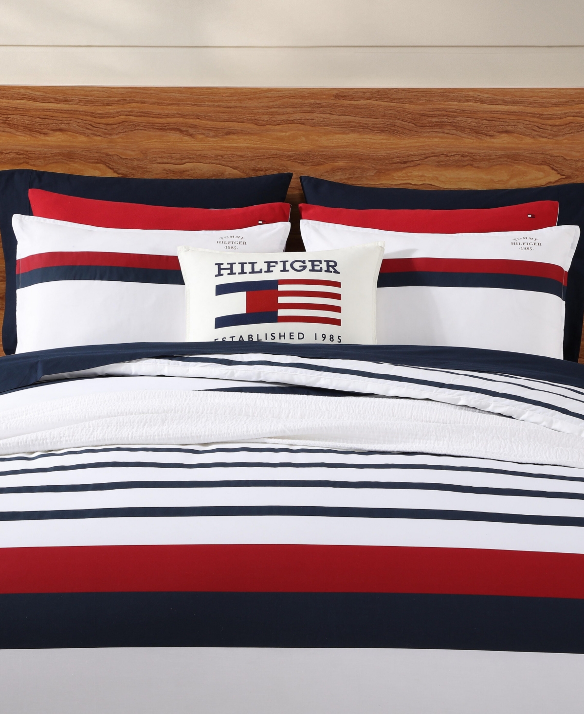 Tommy Hilfiger Tommy Classic Stripe Cotton Reversible -Pc. Duvet Cover Set
