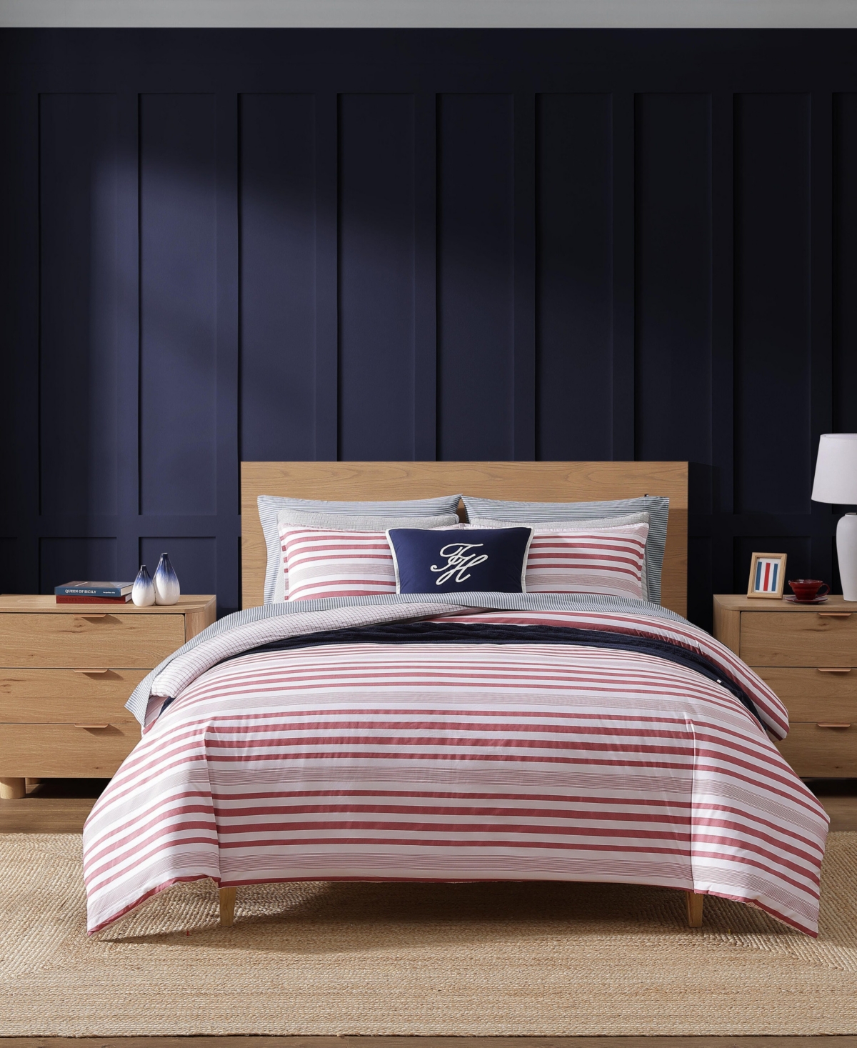 Tommy Hilfiger Mandalay Beach Stripe Cotton Reversible -Pc. Duvet Cover Set