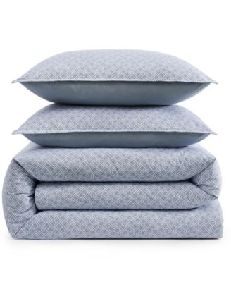 Trellis Flag Cotton Reversible 2-Pc. Duvet Cover Set, Twin