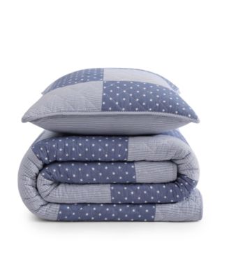 Ithaca Stargaze Patchwork Cotton Reversible 3-Pc. Quilt Set, Full/Queen