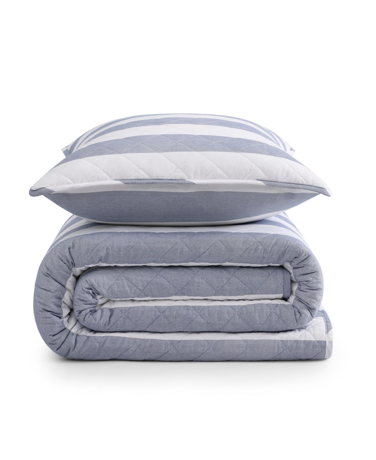 Tommy Hilfiger Capri Stripe Cotton Reversible 3-Pc. Quilt Set