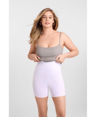 Women's Scoop Neck Ribbed Sculpting Cami Mini Dress with Built-In Shapewear