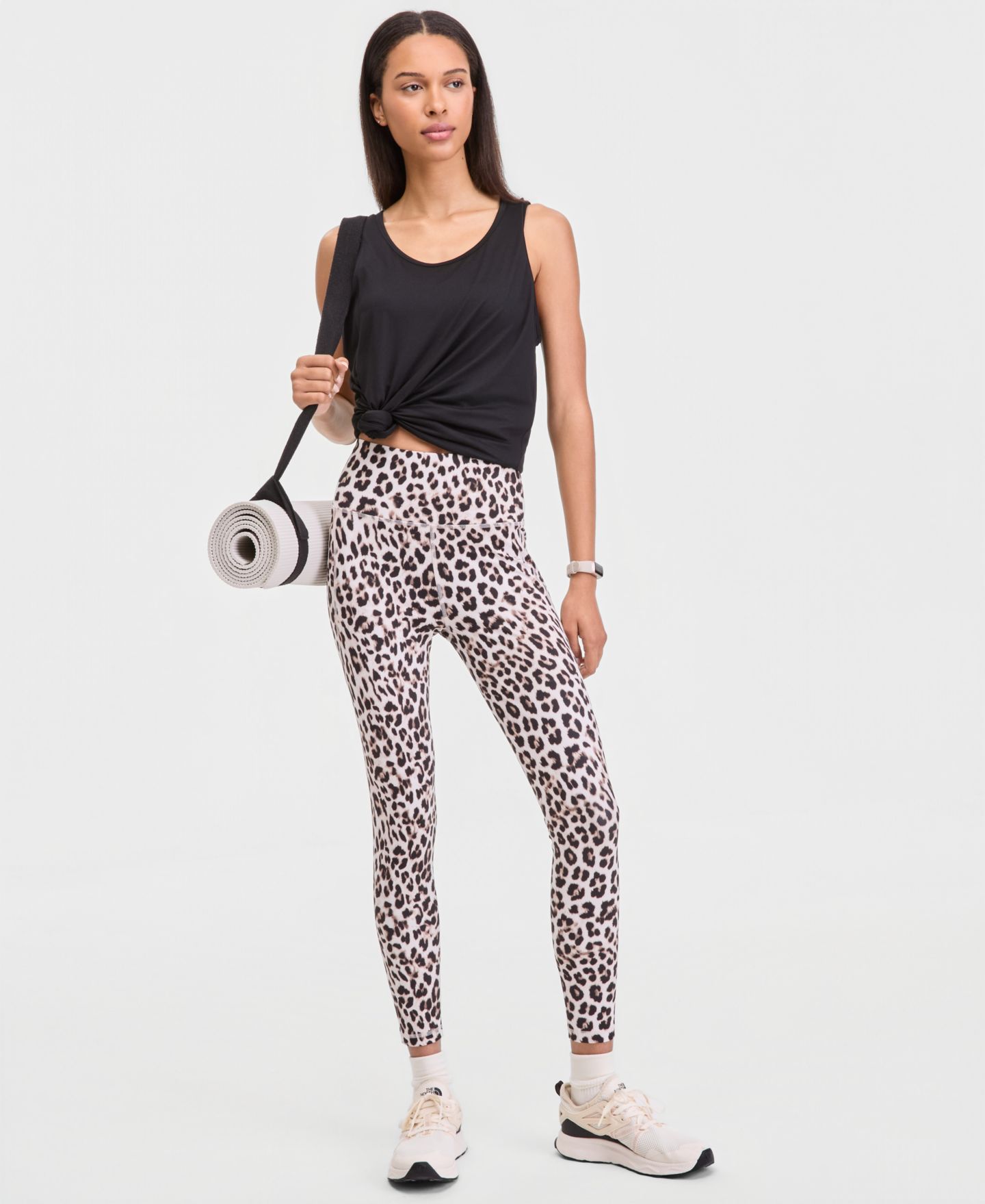 Женские леггинсы ID Ideology Cheetah-Print 7/8 Compression, цвет: Cheetah Wh — фото 1