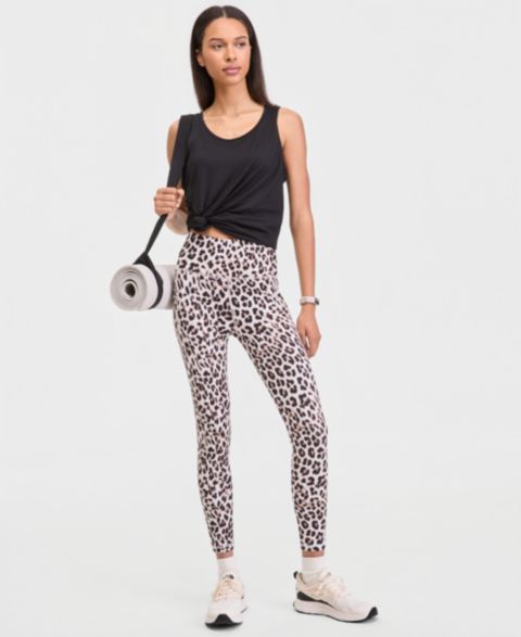 Женские леггинсы ID Ideology Cheetah-Print 7/8 Compression, цвет: Cheetah Wh
