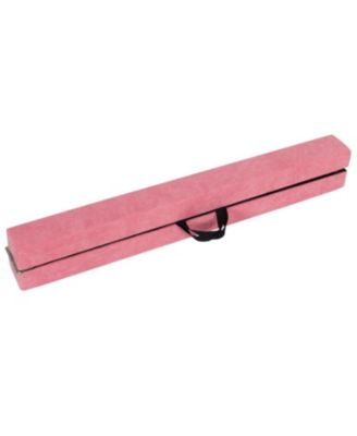 9 FT Folding Gymnastics Balance Beam with Anti-slip Base and Pine Wood Frame-Pink