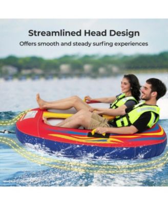1 or 2 Person Inflatable Towable Tube for Boating with Drainage