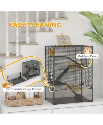 Hamster Cage, 4 Tiers Hamster k with Deep Glass Bottom, 24"L