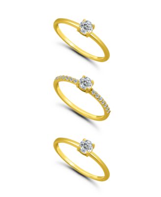 (1 3/8 ct.t.w) 3-Pc. Set Round Cubic Zirconia Stone Band Rings