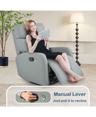 Swivel Rocker Recliner Chair 360 Degree Glider with Phone Holder for Bedroom Living Room Home Theater 330LBS Capacity