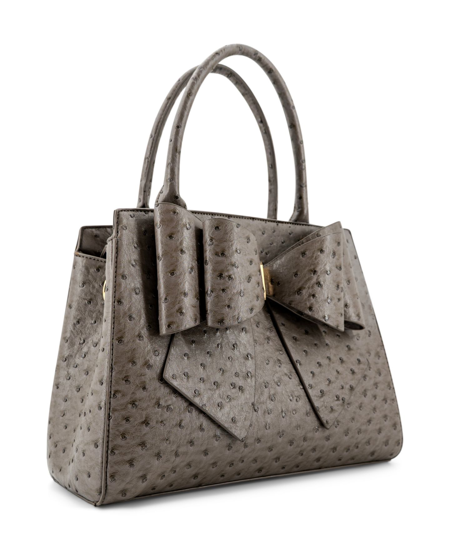 Женская сумка LIKE DREAMS Elodie Embossed Bow Top Handle Medium Satchel Handbag, цвет: Серый — фото 3
