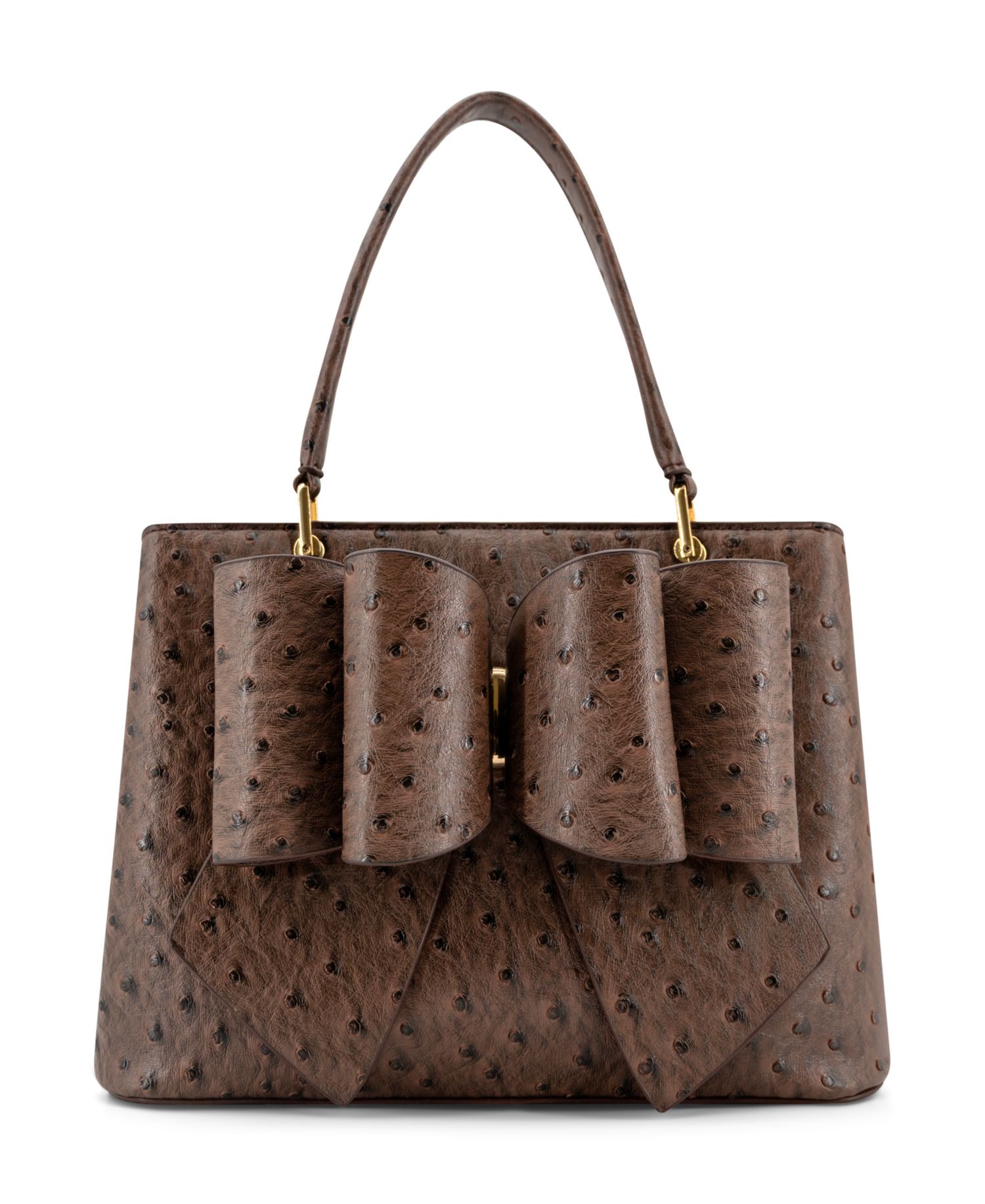 Remi Embossed Bow Medium Satchel Handbag