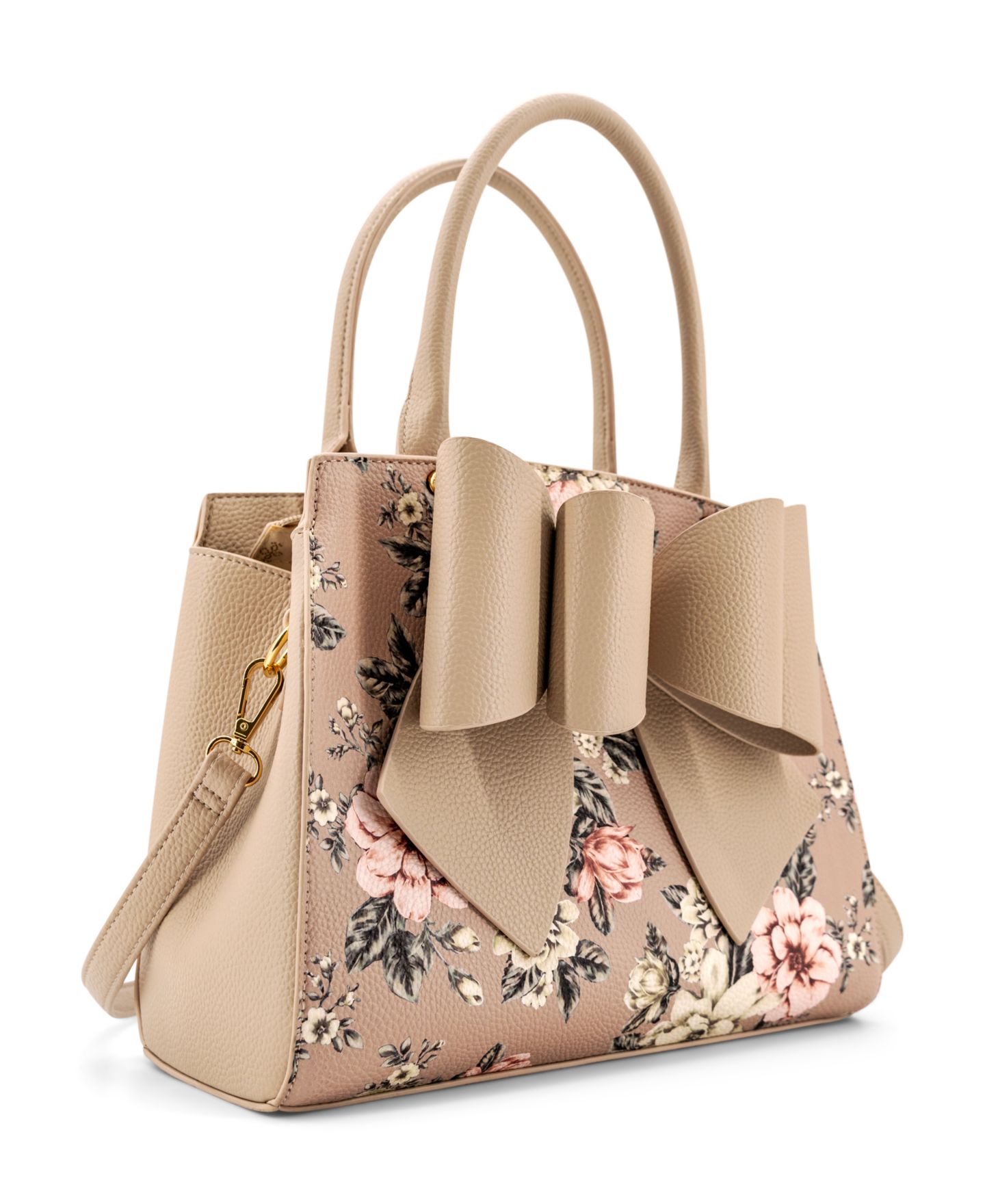 Женская сумка LIKE DREAMS Rosalie Bow Top Handle Medium Satchel Handbag, цвет: Бежевый — фото 3