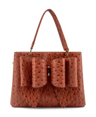 Remi Embossed Bow Medium Satchel Handbag