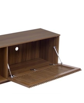 Walnut TV Stand - Sliding Glass Door