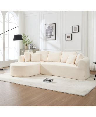 109" Modern Cloud Sofa with 7 Pillows & L-Shape Modular Design