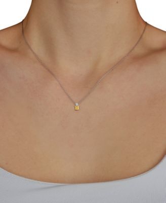 Sunny Yellow & Vanilla Diamond Pendant Necklace (6/25 ct. t.w.) in Two-Tone 14k Gold