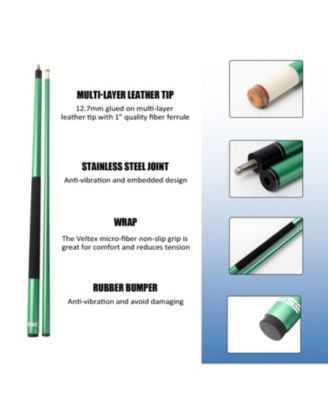 58" 2-Piece Matte Fiberglass Graphite Composite Billiard Pool Cue Stick for Men/Women