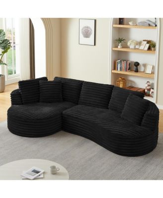 Streamdale Modern Curved L-Shape Luxury Sectional Sofa: Minimalist Comfy Sleeper Couch