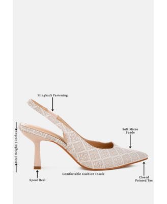 Womens Faina Pointed Toe Kitten Heel Pumps