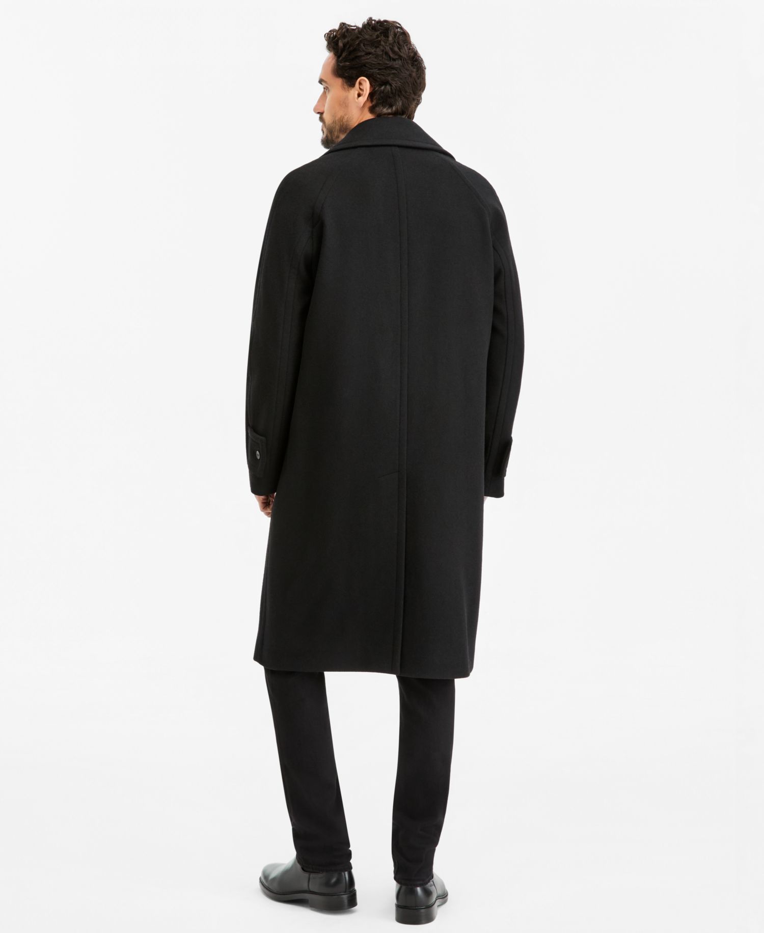 Men's Classic-Fit Solid Wool-Blend Overcoat