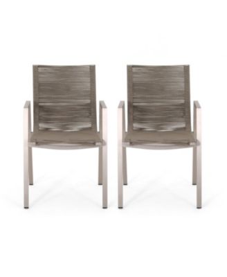 Outdoor Modern Aluminum Dining Chair with Rope Seat