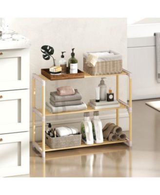 3 Tier Solid Wood Shoe Organizer with Open Slatted Storage